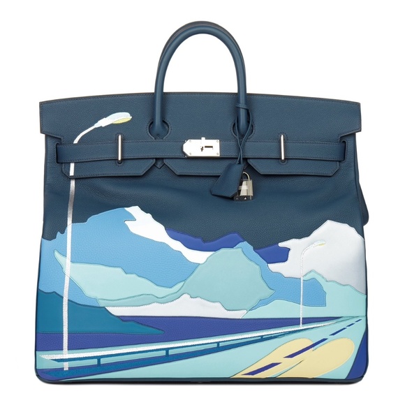 Hermès HAC Birkin 50 "Endless Road" Limited, Bleu de Prusse Togo Palladi… - Picture 1 of 7